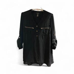 Justify Gray 3/4 Sleeve Boxy Blouse